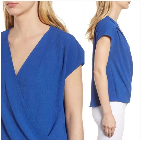Gibson Draped Faux Wrap Top Size Small - Picture 2 of 12